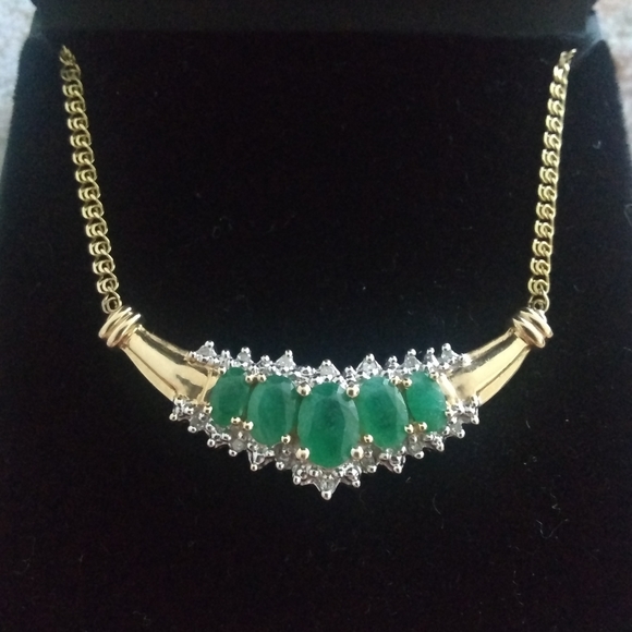 Macy's Jewelry - 14k Emerald & Diamond Necklace